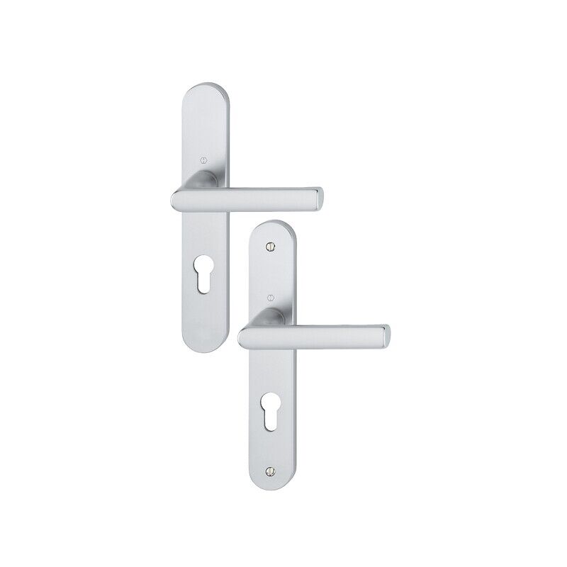 Hoppe - Ensemble sur plaques Ligne Hambourg entraxe 195 mm carré de 7 mm pour porte ep 40 mm finition noir mat condamnation