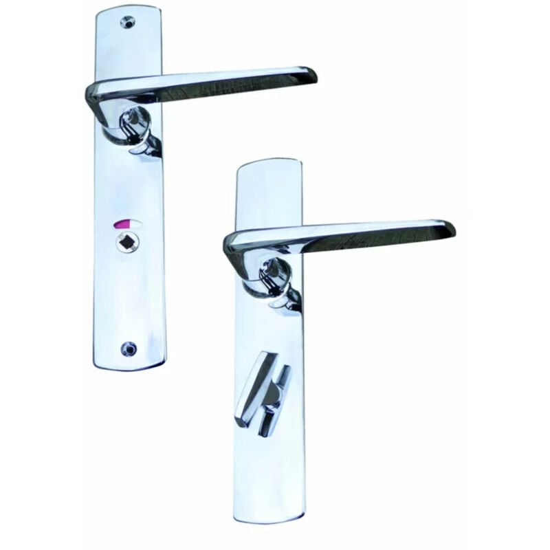 Vachette - Ensemble porte riv'junior sur petite plaque (entraxe 165 mm) - 40 mm - condamnation avec voyant - chromé