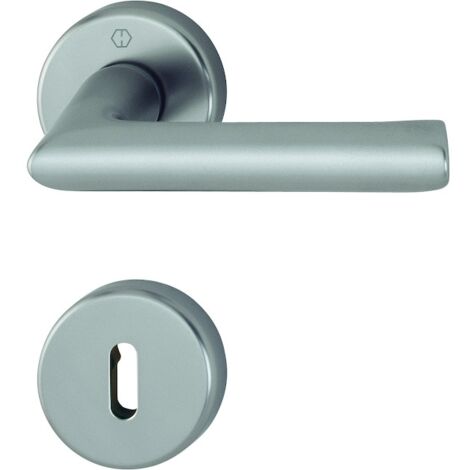 Ensemble sur rosace CONFLUENCE avec béquille - 35/45 mm - clé L - finition inox - HOPPE
