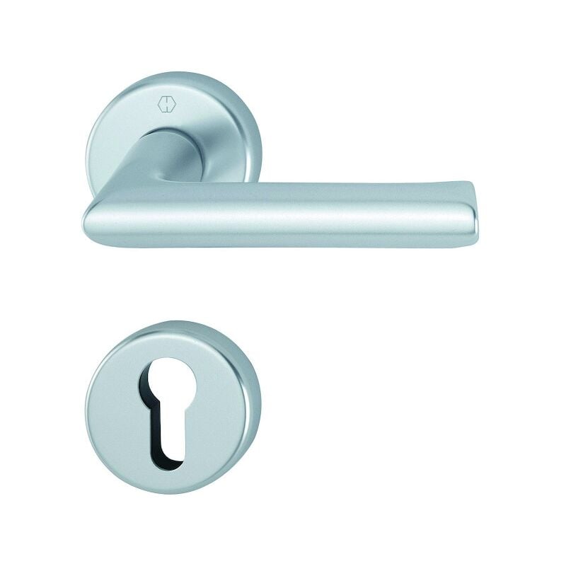 Hoppe - Ensemble sur rosace confluence avec béquille - 35/45 mm - clé i - argent