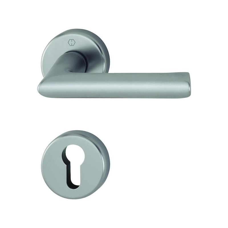 Ensemble sur rosace CONFLUENCE avec béquille - 35/45 mm - clé I - finition inox - HOPPE