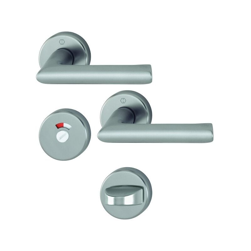 Hoppe - Ensemble sur rosace confluence avec béquille - 40 mm - condamnation avec voyant - finition inox