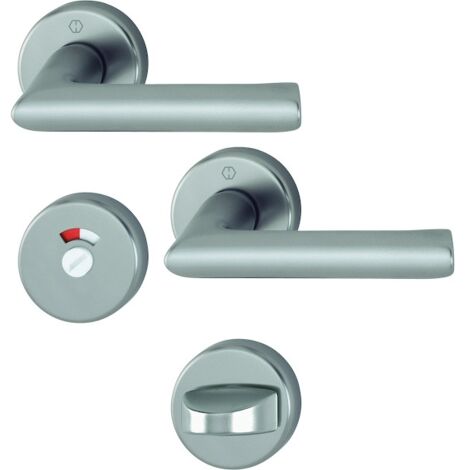 Ensemble sur rosace CONFLUENCE avec béquille - 40 mm - condamnation avec voyant - finition inox - HOPPE