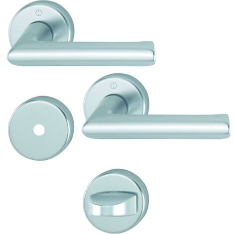 Ensemble sur rosace CONFLUENCE avec béquille - 40 mm - condamnation sans voyant - argent - HOPPE