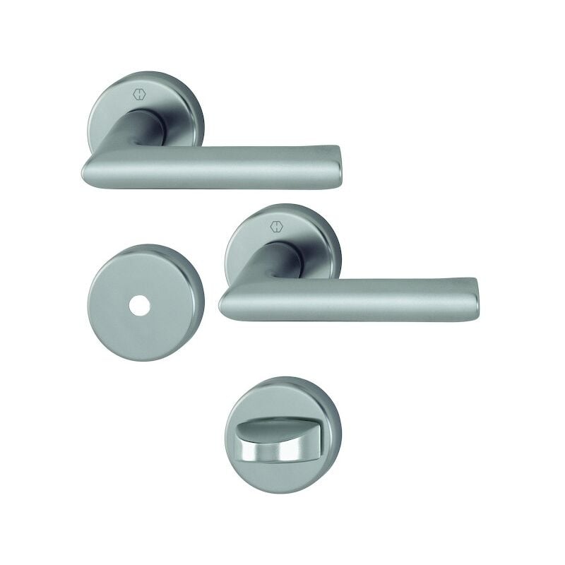 Hoppe - Ensemble sur rosace confluence avec béquille - 40 mm - condamnation sans voyant - finition inox