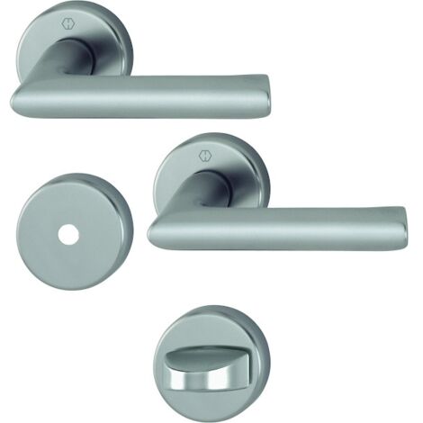 Ensemble sur rosace CONFLUENCE avec béquille - 40 mm - condamnation sans voyant - finition inox - HOPPE