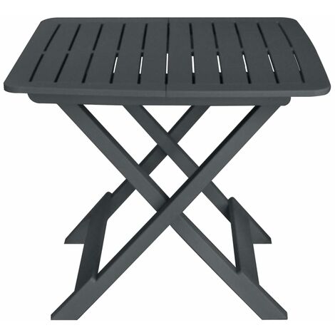 Ensemble Table + 2 chaises de bistro pliable, Set bistrot, Ensemble repas de jardin, Plastique Anthracite OIB7510E - Anthracite