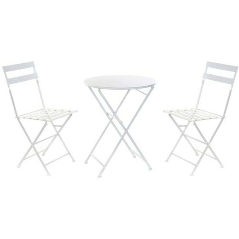 Fijalo - table set 3 métal 60X60X70 pliante métal blanc Matériau Couleur multicolore Famille mobilier d'extérieur Détails