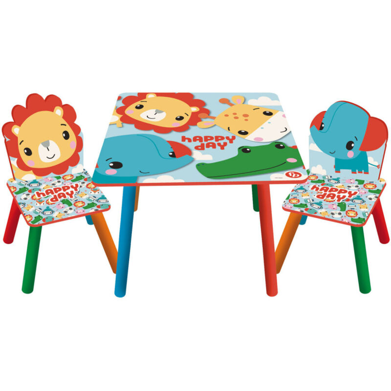 Ensemble Table + 2 chaises Animaux - Happy Day