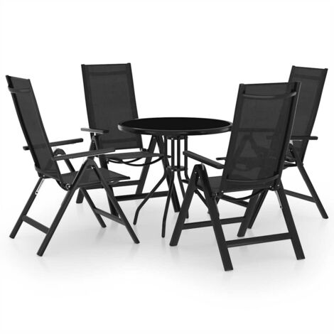 Ensemble Table + 4 chaises de bistro - Table à manger avec Chaises Noir et anthracite BV853213 - BonneVie