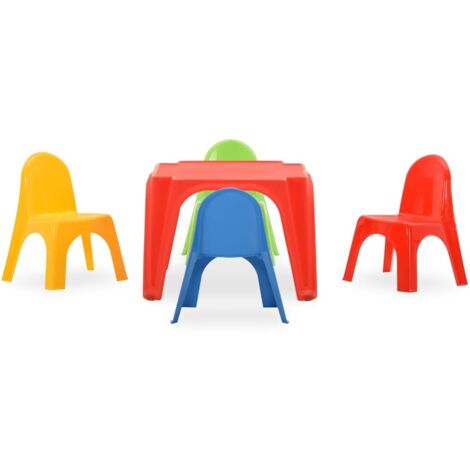 Ensemble Table + 4 chaises pour enfants - Table à manger avec Chaises PP BV962651 - BonneVie