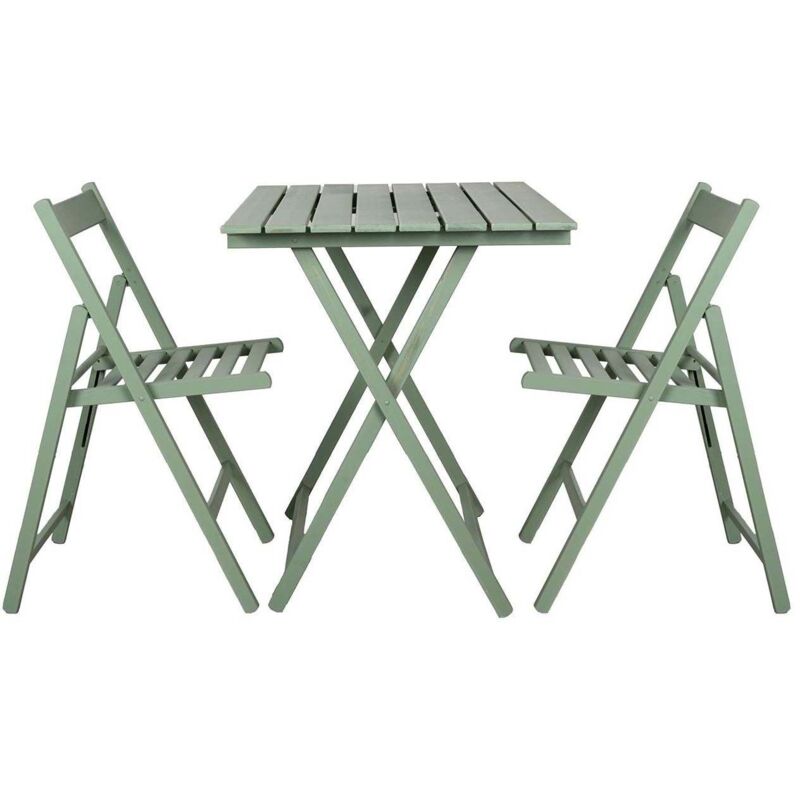 Ensemble table 60 x 80 cm et 2 chaises pliantes en bois