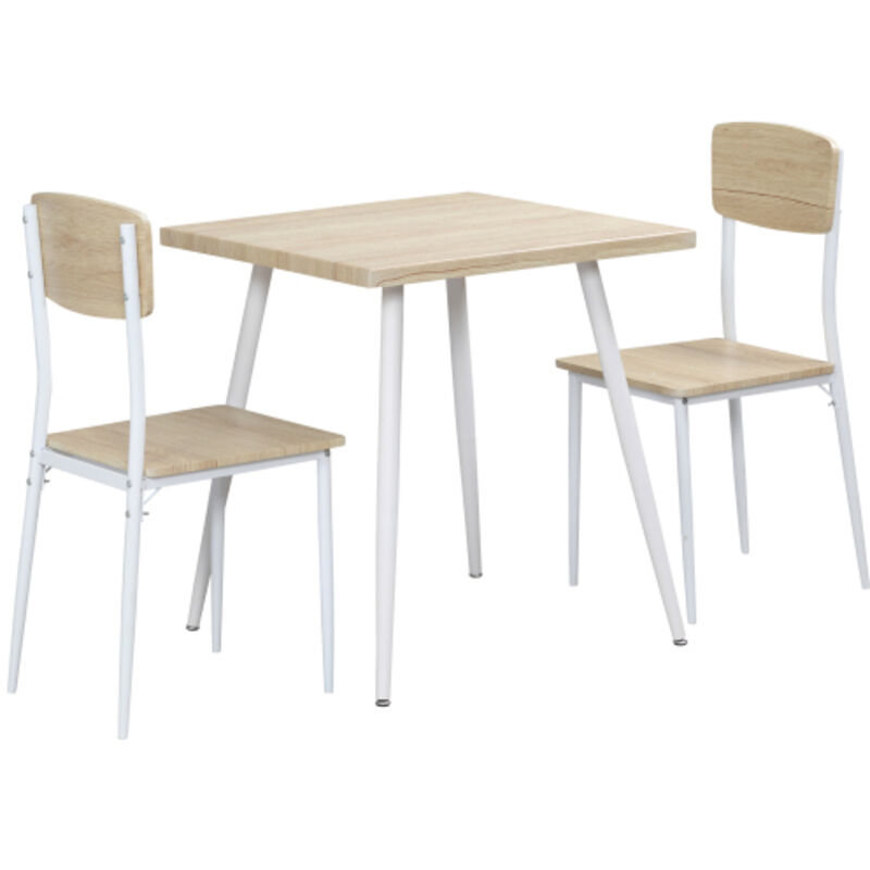 Ensemble table à manger 3 pièces 2 chaises 1 table salon cuisine compact design