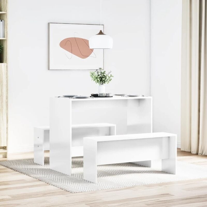 Vidaxl - Ensemble table à manger et bancs 3 pcs bois d'ingénierie