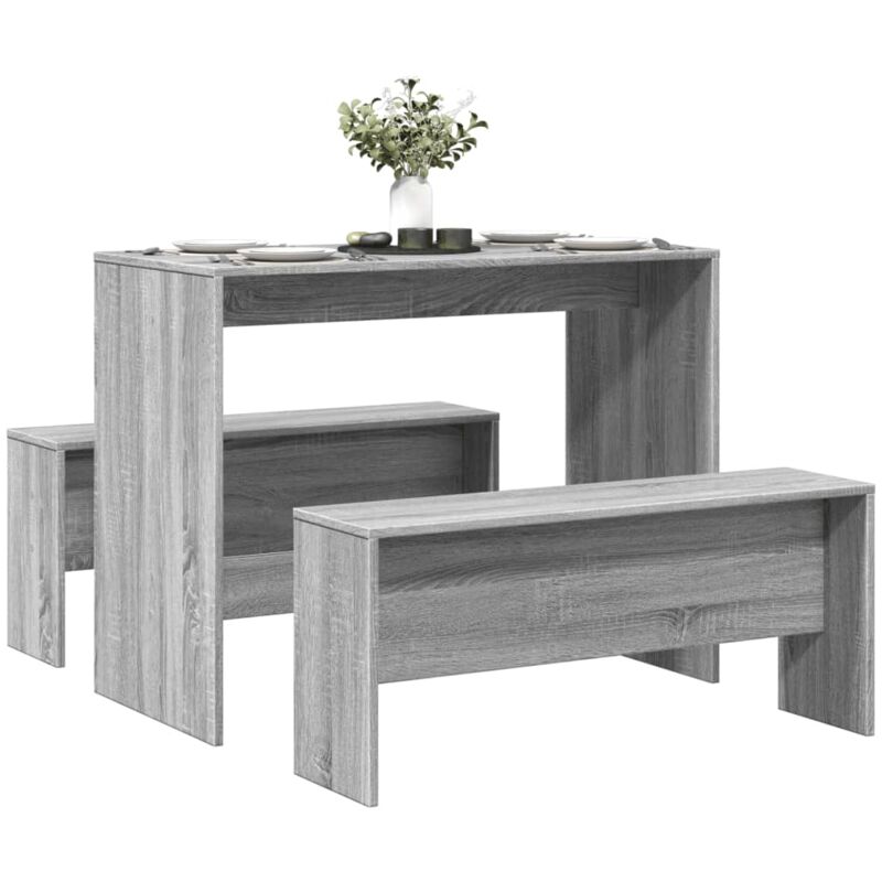 Vidaxl - Ensemble table à manger et bancs 3 pcs bois d'ingénierie
