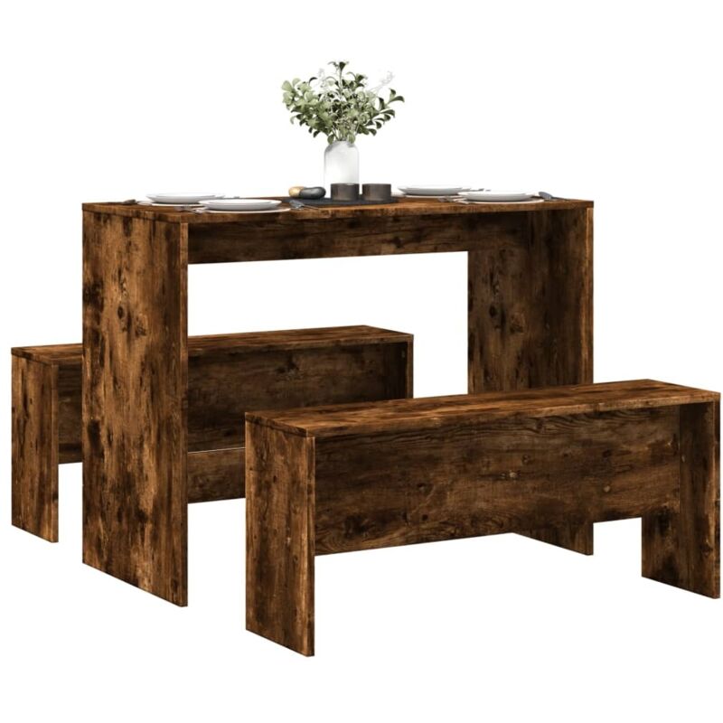 Vidaxl - Ensemble table à manger et bancs 3 pcs bois d'ingénierie