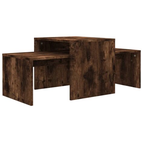 Ensemble table basse  Table de salon  Table de café Chêne fumé 100x48x40 cm Bois d'ingénierie