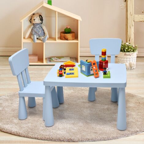 Ensemble Table Chaises Enfants Jouer Manger Dessiner 1 à 7 Ans Bleu CWXT4159 DESIGN IN