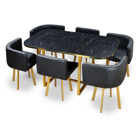 Ensemble Table & Chaises "Oslo" 150cm Noir