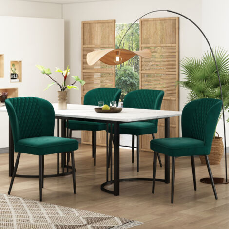 Ensemble table cuisine moderne plateau MDF densité moyenne 4 chaises compact