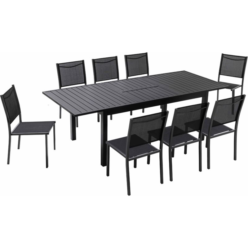 Ensemble table de jardin en aluminium avec 8 chaises
