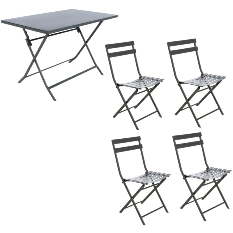 Hesperide - Ensemble table de jardin pliante + 4 chaises Greensboro