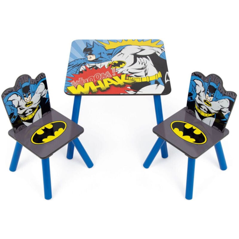 Ensemble Table En Bois - batman (50X50X44CM) + 2 Chaises (26,5X26,5X50CM)
