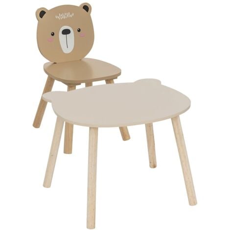 ATMOSPHERA CRÉATEUR D'INTÉRIEUR Ensemble Table enfant avec chaise enfant Ourson Marron Atmosphera For Kids