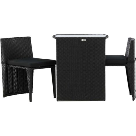 Ensemble table et 2 chaises en résine tressée Savanna