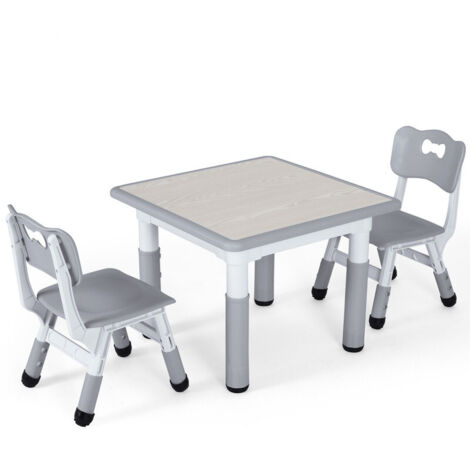 Ensemble table et 2 chaises réglables pour enfants – Mobilier d’étude, adapté pour 3 à 8 ans