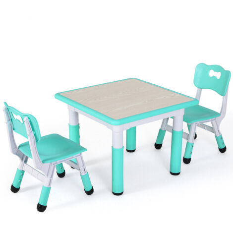 Ensemble table et 2 chaises réglables pour enfants – Mobilier d’étude, adapté pour 3 à 8 ans