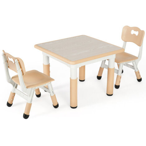 Ensemble table et 2 chaises réglables pour enfants – Mobilier d’étude, adapté pour 3 à 8 ans