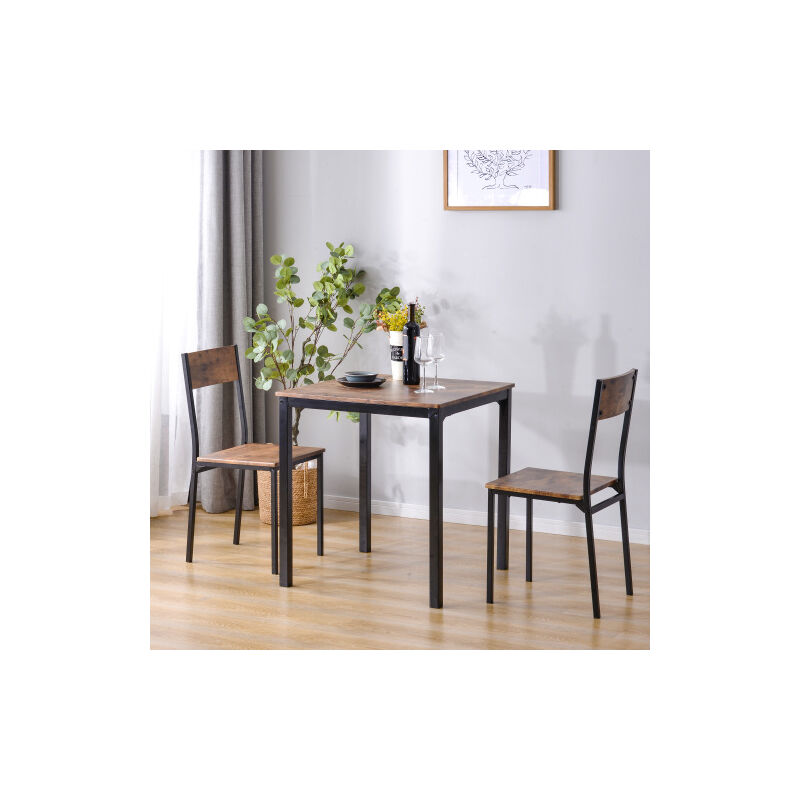 Ensemble Table et 2 Chaises, Set de Salle à Manger, pour Cuisine, Petit Espace, Appartement, Jardin, Studio, Salon - RWEnsemble table et chaises