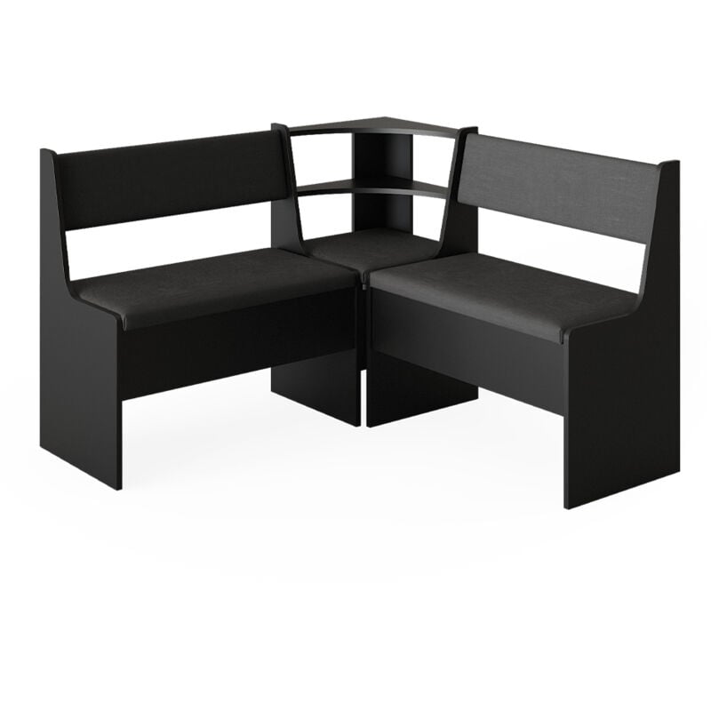 Vicco - Banquette d'angle salle à manger Roman, Noir, 120 x 41.5 cm