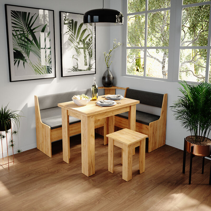 Vicco - Table de salle à manger avec chaise Roman, Sable Chêne, 90 x 60 cm