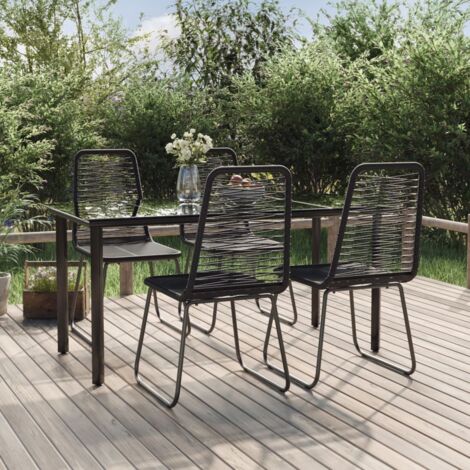 Ensemble Table et Chaise de Jardin 5 pcs - Ensemble Table à manger + 4 chaises Noir BV689095 - BonneVie