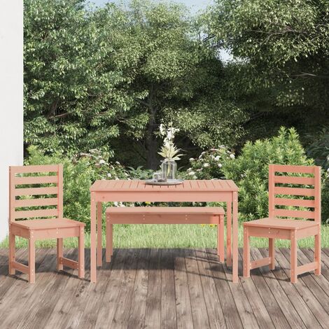 Ensemble Table et Chaise de Jardin Contemporain Ensemble à dîner de jardin 4 pcs bois massif Douglas 51680 - Brun