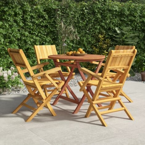 Ensemble Table et Chaise de Jardin Contemporain  Ensemble à dîner de jardin 5 pcs Bois de teck massif 29241