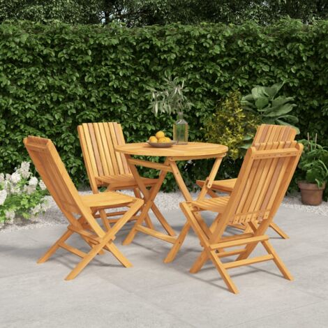 Ensemble Table et Chaise de Jardin Contemporain  Ensemble à dîner de jardin 5 pcs Bois de teck massif 75295