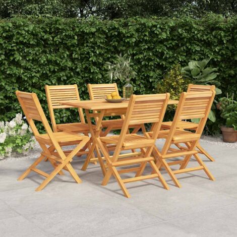 Ensemble Table et Chaise de Jardin Contemporain  Ensemble à dîner de jardin 7 pcs Bois de teck solide 52699