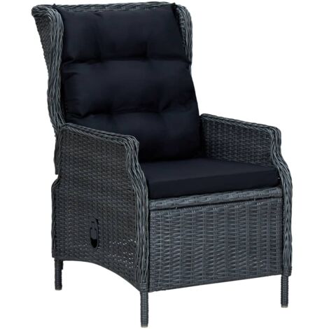 Ensemble Table et Chaise de Jardin  Salon de jardin 7 pcs Gris foncé 17444
