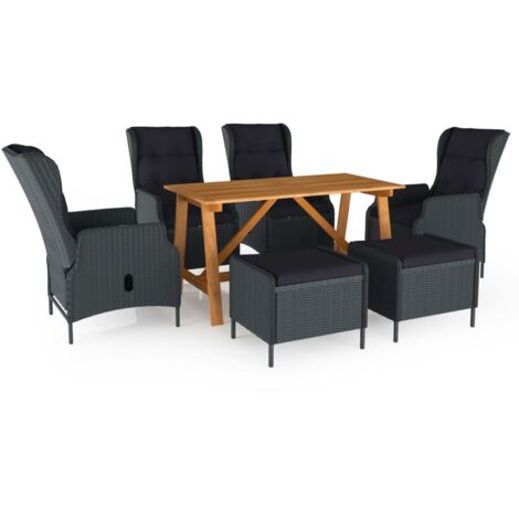 Ensemble Table et Chaise de Jardin  Salon de jardin 7 pcs Gris foncé 22878