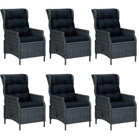 Ensemble Table et Chaise de Jardin  Salon de jardin 7 pcs Gris foncé 32551