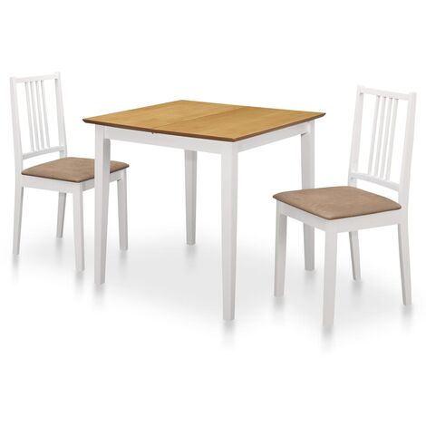Ensemble Table et Chaises 3 pcs | Ensemble Table à manger + 2 chaises MDF Blanc 14408 - Blanc