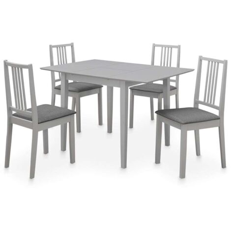 Ensemble Table et Chaises 5 pcs Ensemble Table à manger + 4 chaises MDF Gris 34863