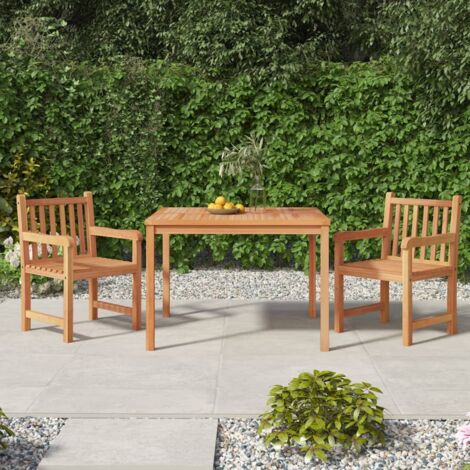 Ensemble Table et Chaises de Jardin 3 pcs - Ensemble Table à manger + 2 chaises Bois de teck massif BV854764 - BonneVie