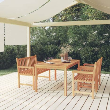 Ensemble Table et Chaises de Jardin 4 pcs - Ensemble Table à manger + 3 chaises Bois de teck massif BV288944 - BonneVie