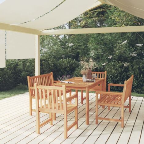 Ensemble Table et Chaises de Jardin 5 pcs - Ensemble Table à manger + 4 chaises Bois de teck massif BV370671 - BonneVie