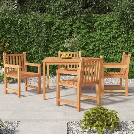 Ensemble Table et Chaises de Jardin 5 pcs - Ensemble Table à manger + 4 chaises Bois de teck massif BV903947 - BonneVie
