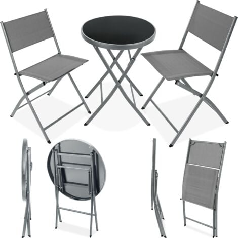 Ensemble table et chaises de jardin DUSSELDORF - gris